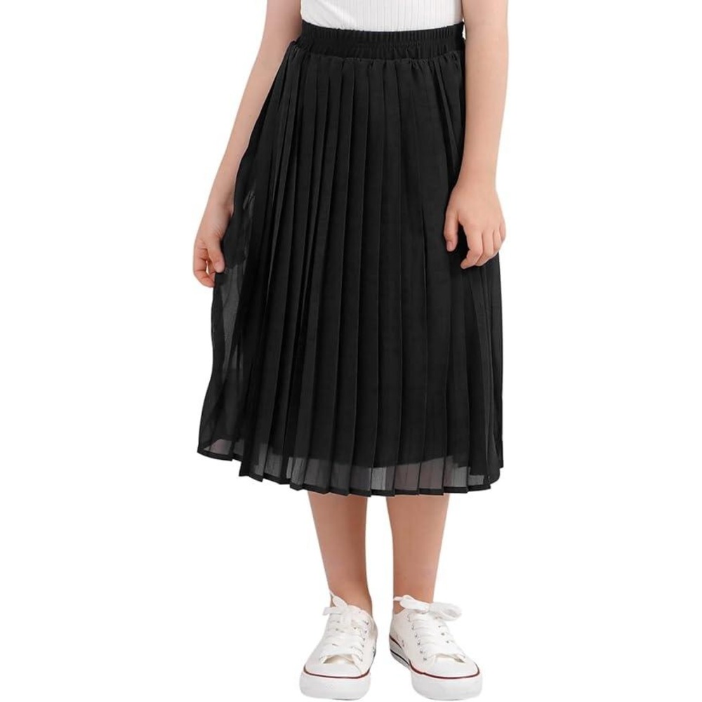 MSRP $31 GORLYA Girls 14Y Chiffon Pleated‎ Elastic High Waist A-Line Boho Swing